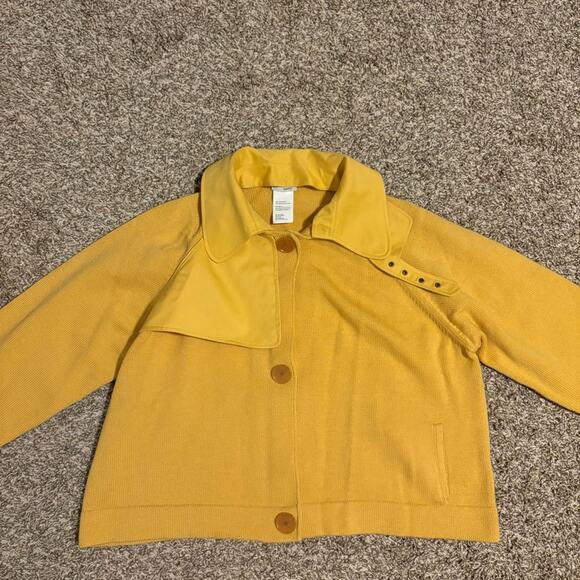 AKRIS PUNTO Yellow Chunky Sweater Cardigan - Picture 1 of 11